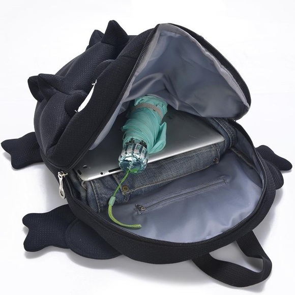 🌺 DRAGON BACKPACK BAG MID BLACK DINO DINOSAUR RAVE FUN TEEN TREND FESTIVAL - Picture 9 of 11